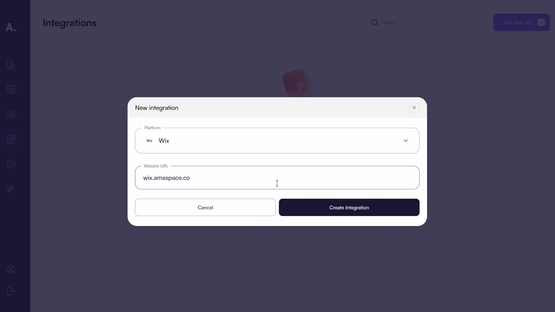 Entering the store address and creating the integration
