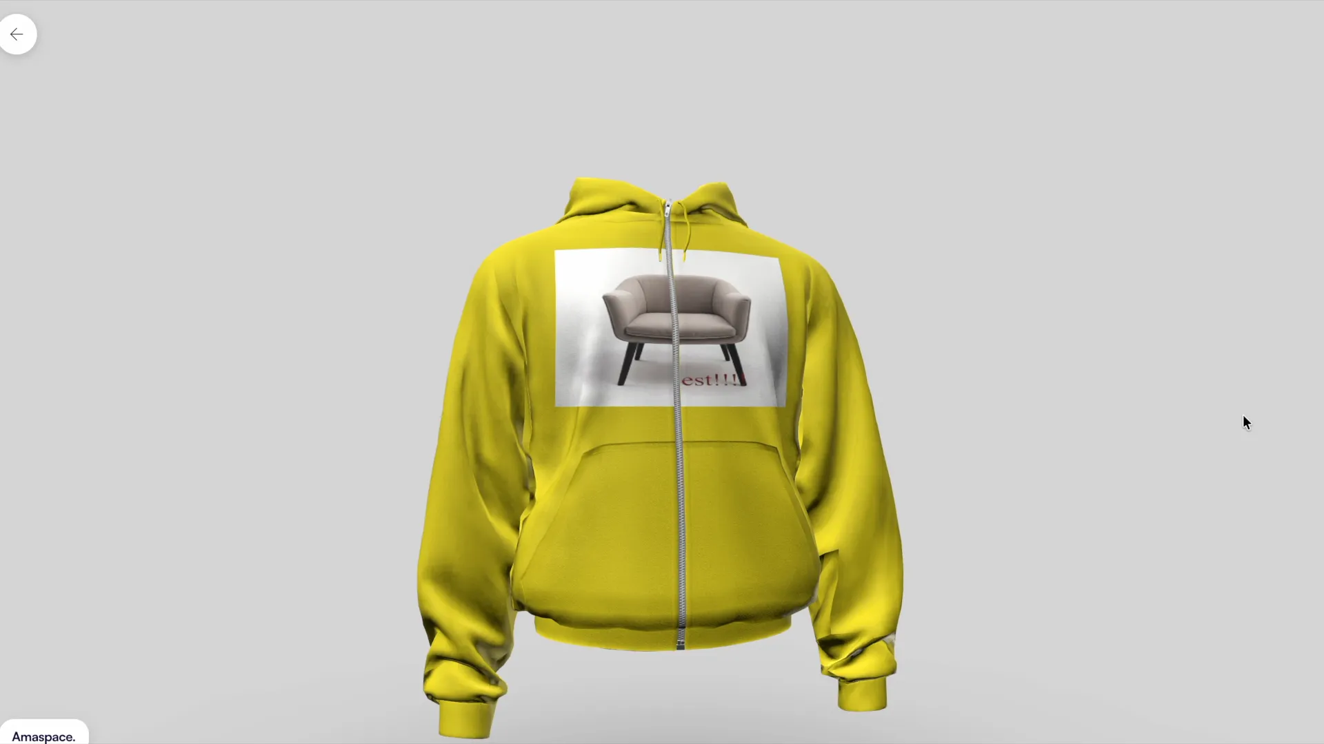 The configured product with the uploaded print