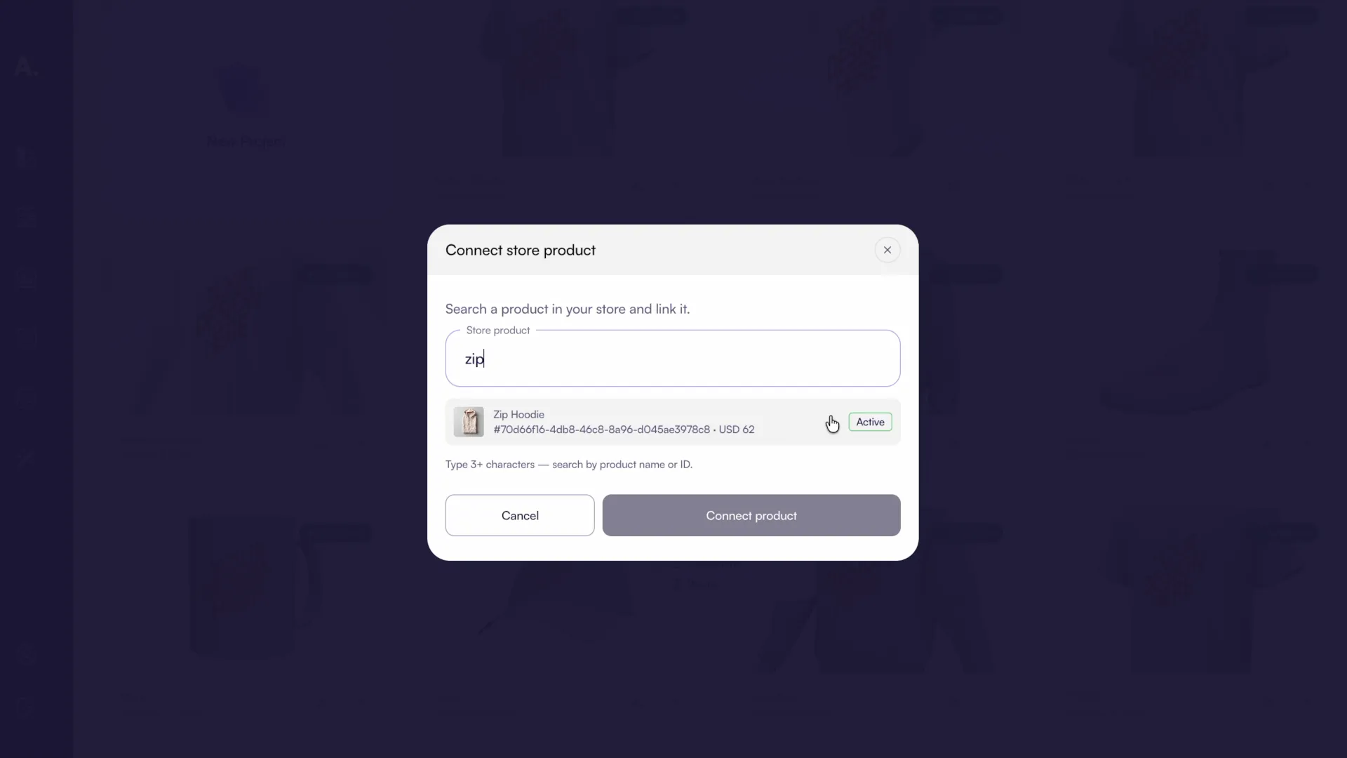 Searching for the Wix product and connecting it